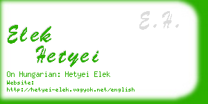 elek hetyei business card